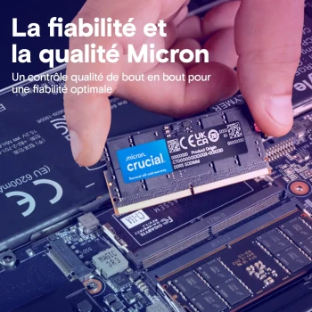 Mémoire Crucial CT16G56C46S5 – 16 Go DDR5 SO-DIMM – 5600 MHz – CL46