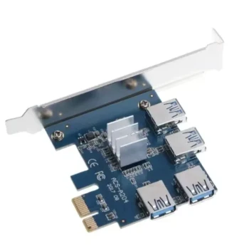 Carte adaptateur PCIe Riser 1601554849086 – 1 port PCIe vers 4 ports USB 3.0 pour risers GPU