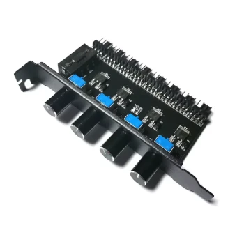 Contrôleur de ventilateurs 1601299608156 – 4 voies – Contrôle température – Alimentation IDE/Molex – Équerre PCI
