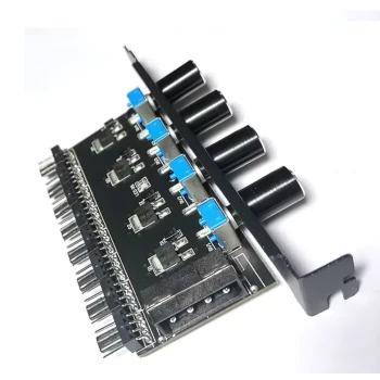 Contrôleur de ventilateurs 1601299608156 – 4 voies – Contrôle température – Alimentation IDE/Molex – Équerre PCI