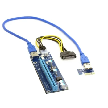 Riser PCI Express 1005009169793025 – PCIe X1 vers X16 – Câble USB 3.0 – Alimentation SATA / 6 broches